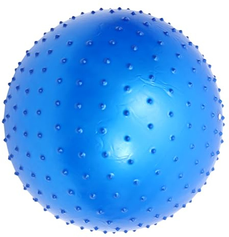 GARVALON Ballon de Gym 55 Cm Bleu Picots pour Massage Profond, Ballon d'exercice Portable pour Yoga, Fitness et Femmes Enceintes, Balle D'équilibre Multifonction pour Soulagement