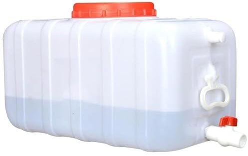 WAZHOU Water Storage Thick Plastic Water Tank Food Grade Storage Container Rain Barrels Car Camping with Handle It's Easy Carry Durable and Sturdy(50L)