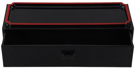 Chopsticks Box Buffet Caddy, Japanese-style Plastic Kitchen Chopsticks Organizer Wood Grain Finish, Holds Spoons and Forks for Dining Room Storage