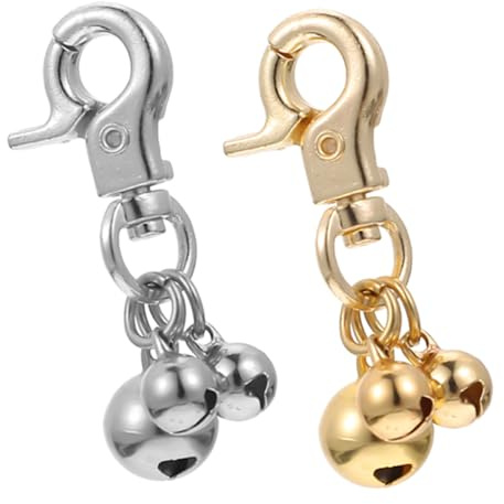 ELEOUTI Campanello in Metallo per Collare Cani e Gatti, Ciondolo con Anelli per Attacco Rapido, Set 2 Pezzi con Suono Distintivo, Accessorio Durevole per Animali Domestici