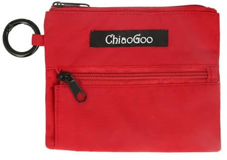 chiaogoo Zubehörtasche für Stricknadeln, Rot, 12 x 9,5 cm, 1 Stück