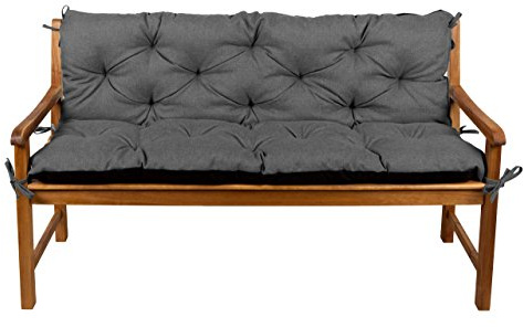Gutekissen® Bankkissen, Sitzkissen, Rückenlehnen, Gartenkissen, Steppkissen, Doppelkissen, Sitzmöbel, Sitzbank-Kissen, Gartenschaukel, Gartenmöbel Law (120cmx50cmx50cm, Dunkelgrau)