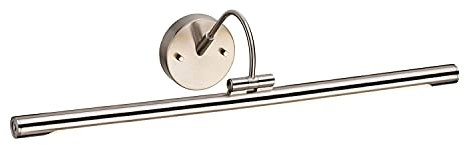 Große LED Bilderleuchte in Nickel gebürstet 67cm lang verstellbarer Arm Wandlampe Bilder Beleuchtung