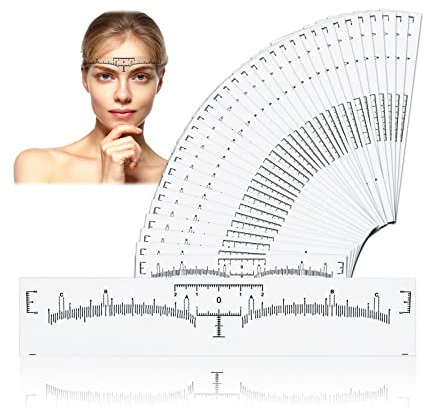 Régles à Sourcils Autocollants 150 Pcs Jetable Règle Outil de Mesure Adhésif pour Crayon à Sourcils Règle de Sourcil pour Maquillage