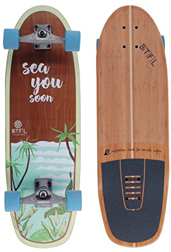 BTFL Surfskate Board Cody Ideales Surftraining für Balance, Carving & Pumping. Komplett Surf-Skateboard mit G-Truck Surfskate Achse und Rollen für Anfänger und Fortgeschrittene