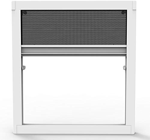 Nematek Fliegengitter Plissee ohne Bohren für Fenster und Dachfenster - Insektenschutz Dachfensterplissee Moskitonetz Mückengitter Fenstergitter Fliegenschutz (weiß)