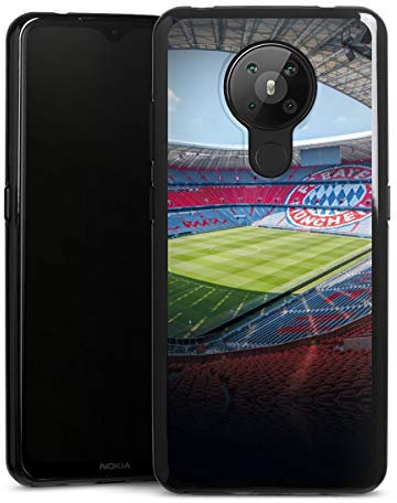 DeinDesign Silikon Hülle kompatibel mit Nokia 5.3 Case schwarz Handyhülle FC Bayern München FCB Stadion
