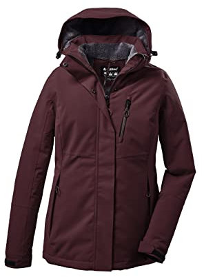 killtec Damen Funktionsjacke/Outdoorjacke mit abzippbarer Kapuze - KOW 170 WMN JCKT, weinrot, 18, 38030-000