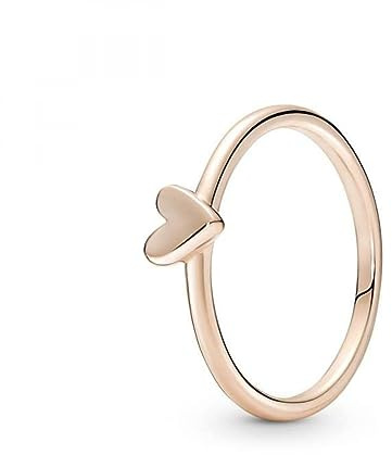 PANDORA Anello Moments con cuore stilizzato placcato in oro rosa 14 carati, 52