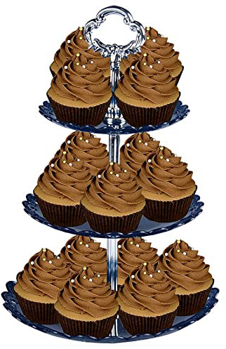 OLAMASA Soporte para Tartas 3 Pisos Expositor Tartas Soporte Cupcakes Expositor Tartas Bandejas Plato de Frutos Cupcake Stand Decorativas Plato para Boda Cumpleaños Fiesta (D)