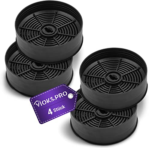 Vioks.pro Aktivkohlefilter 125mm Set 4x Ersatz für AEG Abzugshaube Filter ECFB03 - Kohlefilter Dunstabzugshaube Rund, Aktivkohlefilter Dunstabzug