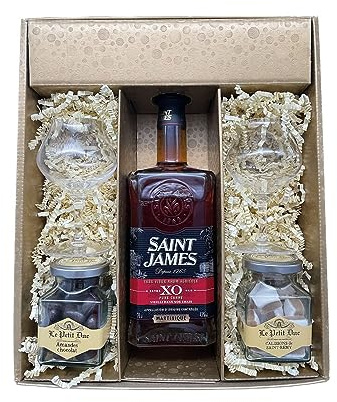 Coffret cadeau - Rhum - Or - St James XO - 2 Verres à Rhum CHEF & SOMMELIER