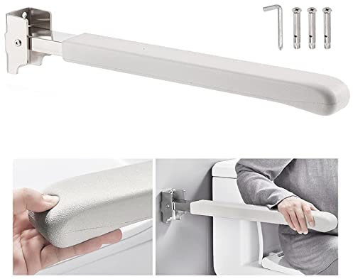 EEUK Haltegriff dusche Edelstahl, Wandstützgriff klappgriff WC haltegriff klappbar Aufstehhilfe Unterstützt 150 kg rutschfest Wandmontage Stütz-Haltegriff für Senioren Behinderte(Size:75cm)