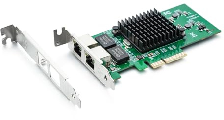 Adaptador de Red Gigabit Ethernet de 10/100/1000 Mbps (Nic) con Chip Intel 82576, Tarjeta de Red Ethernet PCI Express | Puertos de Cobre Dobles RJ45 | PCI Express 2.0 X4 | Compare to Intel E1G42ET