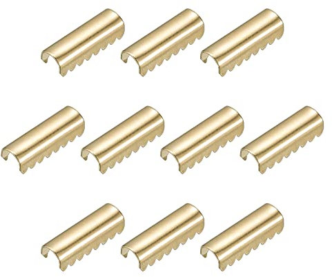 sourcing map 300 Stück Bandklemmen Umklappen Quetsch Crimp Enden 12,5mmx4mm Endkappen Schmuck Armband Verschluss Schmuck Herstellung für Leder Dekoration DIY Schmuckherstellung Zubehör Goldton