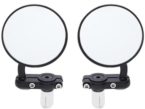 LAGNY Seitenrückspiegel Moto Bike Modifizierter Klappspiegel Lenker Motorrad Rückansicht Seitenspiegel 1 Paar Aluminium Fahrrad Rückspiegel Einstellbar Lenkerendenspiegel