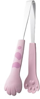 Molinter Zuckerzange Essen Clip Multifunktionale Greifzange Edelstahl Kunststoff Küchenzange Katzenkralleform Brotzange für BBQ Backen (Rosa)