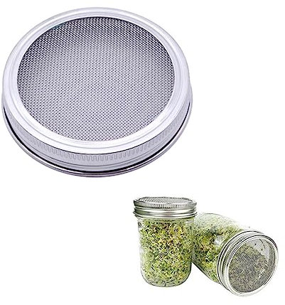 Sosoport 6 Stück Keimdeckel Aus Edelstahl 86mm Rund Mit Abnehmbarem Sieb Für Einmachgläser Sprossenzucht Und Gewürzstreuer Spülmaschinenfest Vielseitig Einsetzbar