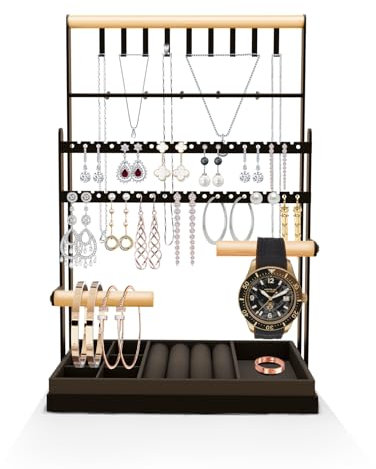 TFSZE Schmuckständer Schmuckhalter Schmuckbaum,Jewelry Organizer,Kettenständer Schmuck Ketten Organizer Ständer,7-Tier Schmuckhalter Ausstellungsstück Ringe,Ohrringe, Armbänder, Uhren und Accessoires