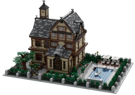 BlocteckToy MOC Klemmbausteine Freizeitclub Modell, 10512 Teile Groß Architecture Straßenszene Haus Modulare Gebäude Set