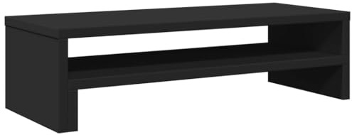 vidaXL Support de moniteur noir 54x22x15 cm bois d'ingénierie, support de moniteur pour bureau, étagère de moniteur, support de moniteur d'ordinateur