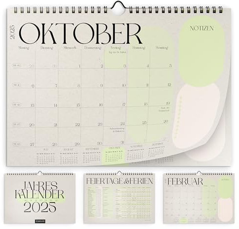 AMARI ® Kalender 2025 - Wandkalender - Familienplaner, Familienkalender, Wochenplaner, Monatsplaner, Terminplaner, Stilvoller Homeplaner für die Familie