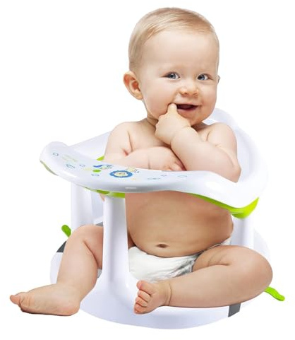 Asiento de baño para bebé Asiento de baño de verano para bebé | Silla de ducha de 6 a 18 meses, asiento de apoyo para baño, antideslizante, antivuelco, respetuoso con la piel, resistente
