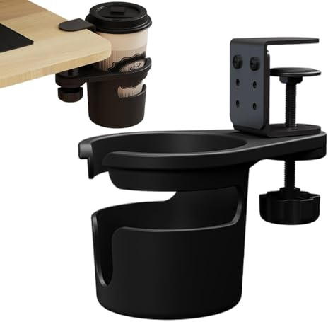 lomonmen Getränkehalter,Getränkehalter Schreibtisch,Becherhalter Einstellbar,Büro Becherhalters Drehbar für Wasser,Getränke,Kaffeetasse