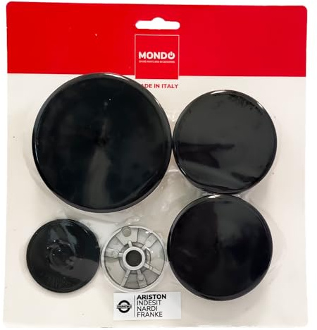 MONDO, Kit Completo 4 Piattelli e 4 Bruciatori a Gas, Per Cucine e Piani Cottura a Gas, Compatibile con Indesit, Ariston, Nardi, Franke e Altri Marchi, Made in Italy