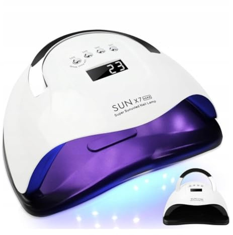 Lewer - Led Nagellampe 220W SUN X7 LCD DUAL MAX UV, 10/30/60/99 s Timer, für Füße und Hände, für Alle Gel Nagellack, Gelnägel - Professional Nagellacktrockner