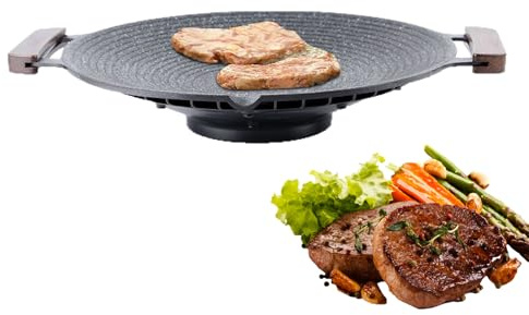 Genérico Plancha Para Cocinas - Plancha Portátil para Acampar con Asas | para Barbacoa de Cocina para Cocinar Saltear al Aire Libre Camping Viaje Uso en Interiores