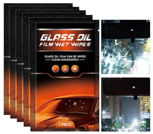 Autoglas Reinigungstücher 5 Stück Ölfilm Entferner Tücher | Ölfilm Entferner für Autofenster Für Fahrzeuge Laster SUV Durchsicht Klarheit Sicht Zuhause Anwendung