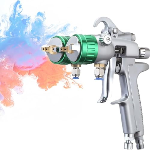 Pulverizador de pintura neumático, pistola de pulverización de doble boquilla, boquilla para acabados suaves de alta presión en proyectos mecánicos y electrónicos