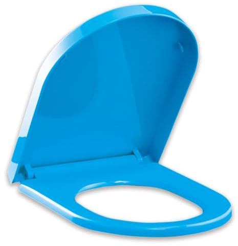 Sedile WC colorato a forma di U/D, coperchio in polipropilene con chiusura morbida, cerniera regolabile a 360°, sgancio rapido per una facile pulizia, elegante e confortevole