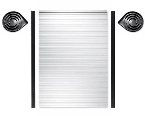 GreenWhim Roller Shutter Cabinet Door Tambour Sliding Cupboard Door with Side Tracks Space-Saving Privacy Cover for Kitchen, Office Storage, 50x60cm
