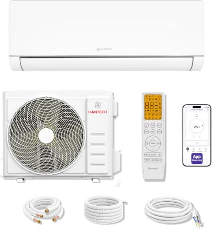 Hantech Split Klimaanlage 18000 BTU 5,2 kW WLAN R32 H-Plus 3m Leitung | Split-Klimagerät H-Plus mit 18000 BTU & 5,2 kW. Inklusive WLAN-Steuerung, R32 Kältemittel, 3m Leitung