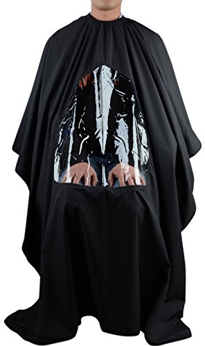 traderplus Hair Cutting Gown Cape with Viewing Window Hairdresser Barber Stylist Hair Cut 57x47