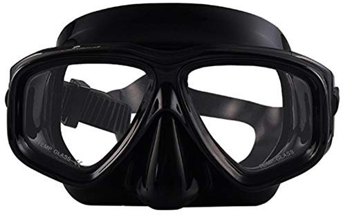 WOWDECOR Schnorchelmaske Taucherbrille Dioptrin Dioptrien Korrektur, Tauchmaske für Erwachsene und Kinder mit Kurzsichtigkeit Kurzsichtig (Alles schwarz, -1,5)