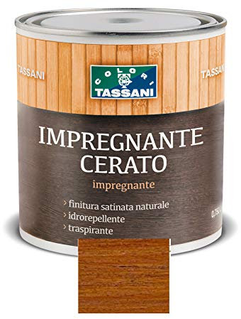 Impregnante Protettivo Finitura Cerata Per Legno TASSANI Lt. 0,75 (Teak-Castagno 9330551)