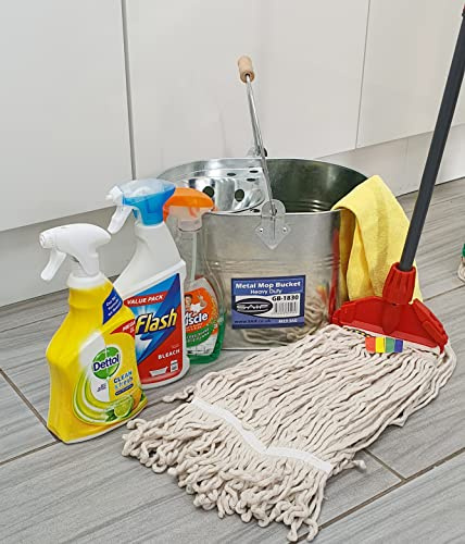 aims Super saugfähige Baumwoll-Moppköpfe für den industriellen Einsatz, Jumbo groß, 2 Stück, natürliche Baumwolle, für Kentucky Mop Eimer, Boden