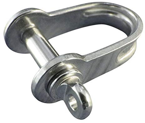 Flat Shackles - A4 Marine Grade Stainless Steel - M4 - Pack of 2