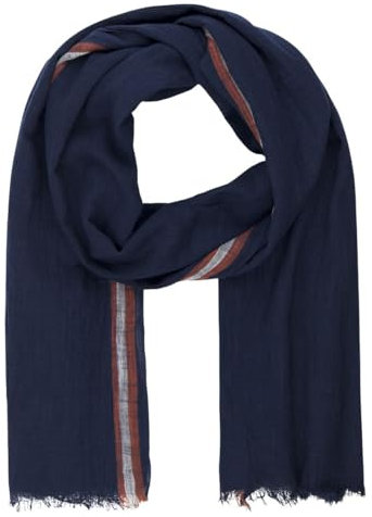 LINDENMANN Schal Herren blau Herren-Schal dünn 55% Baumwolle und 45% Viskose