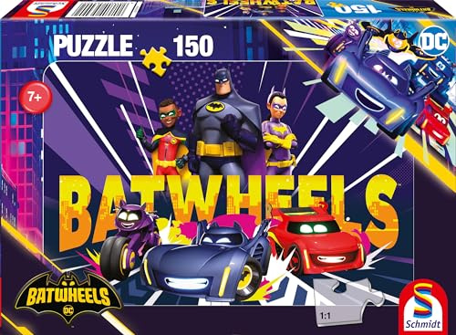 Schmidt Spiele 56490 Batwheels, Ready to Roll – Bereit für das Abenteuer!, 150 Teile Kinderpuzzle