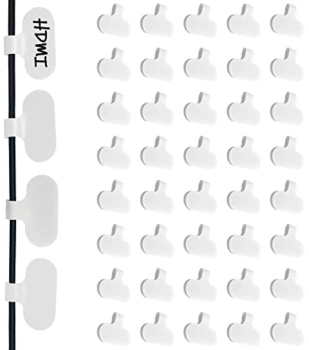 Mr-Label – 40Pcs Reusable Cable Labels– Writable Cable Wraps for Clear Writing- Cord Labels for Classify&Identification–Wire Tags for Cable Management | Electronics Computers(White)