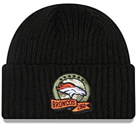 New Era Denver Broncos NFL Salute to Service 2022 Black Cuff Knit Beanie - One-Size