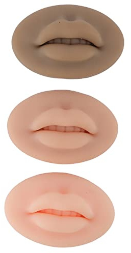 3pcs Tattoo Übungslippen, Silikon Microblading Übungshaut 3D Gefälschte Haut Tattoo Haut Kosmetik Make-up Lippen Training