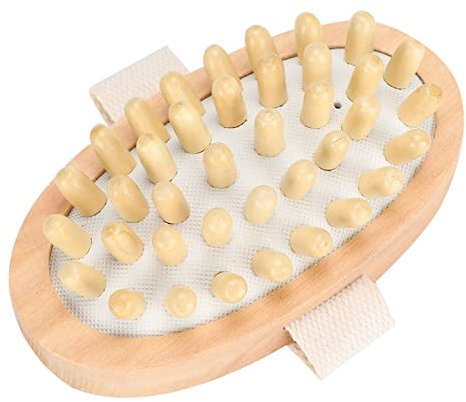 Natürliche Holzmassage Körperpinsel für Cellulite Reduktion und Verbesserung der lymphatischen Blutkreislauf, handgehaltener trockener Bürste Entfernen Sie abgestorbene Haut Dusche Badewellbad