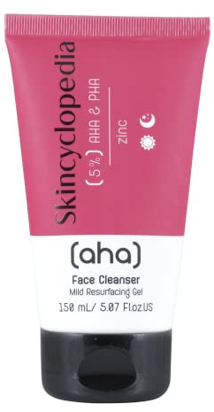 Skincyclopedia Reinigungsgel mit AHA, PHA und Zink PCA, Sanftes Cleanser für sauberes Gesicht, Gesichtsreinigung gegen Pickel und Mitesser, Gesichtsreiniger für unreine und fettige Haut, 150ml