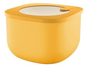 Guzzini - Kitchen Active Design, STORE&MORE BIO, Contenitore Ermetico Alto per Frigo/Freezer/Microonde (M) - Giallo Mango, 16 x16 x h10,7 cm | 1550cc - 170723236