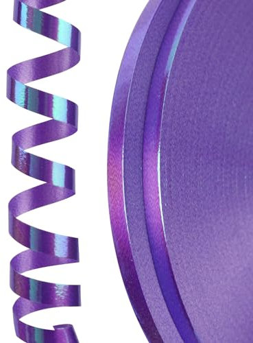 PartyWoo Geschenkband Lila Irisierend, 120 Meter/ 131 Yard Schleifenband, Ringelband, Ballonband Glänzend, Dekoband für Ballonverschlüsse, Geschenkverpackung, Basteln, Partydeko (2 Rollen, 60m/ Rolle)